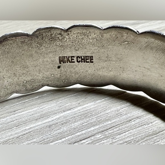 Vintage Navajo Mike Chee Sterling Silver Cuff Bracelet - Picture 5 of 8